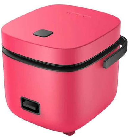 Mini Rice Cooker for 2 People, Small Electric Rice Cooker Korean Micro Rice Cooker 2 Cup, Quick Preparation without Burning,Red