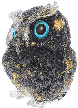 HOOTNEE Owl Statue Kristallharz Für Und Büro Dekorative Eulenfigur Für Schlafzimmer Und Tisch Handgefertigte Tierfigur Mit Feinen Details Platzsparend Und