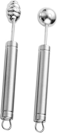 COLLBATH Cucchiaio Per Palline Di Frutta in Acciaio Inox Set Di 2 Cucchiai Per Melone E Scaglie Di Melone Per Frutta E Verdura