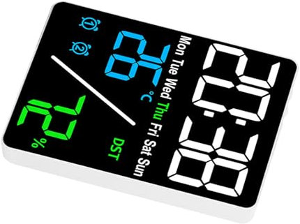 PLCPDM Reloj Despertador Inalámbrico Estaciones Meteorológicas Reloj Digital Monitores Temperatura Y Humedad para Uso Comercial En Interiores Y Domésticos