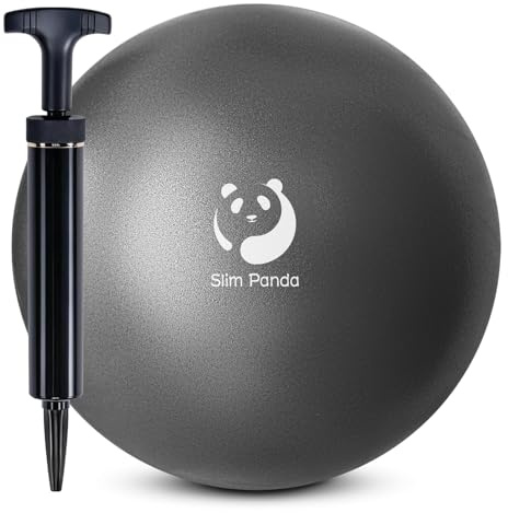Slim Panda Gymnastikball Klein,23-25cm Pilates Ball mit Aufblasbarem Strohhalm,Soft Yoga Ball für Hause,Fitness,Balance Training