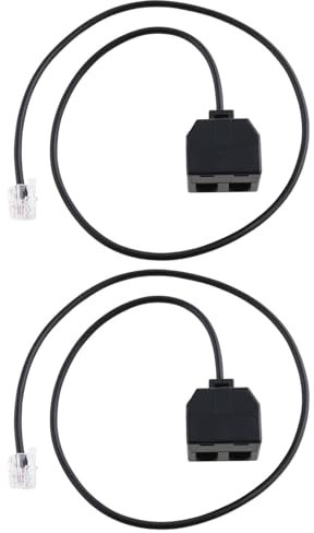 eMagTech 2 Pezzi Adattatore Per Formazione Telefonica Y Splitter RJ9 4P4C Crystal Head Splitter Compatibile Con Cisco Compatibile Con Avaya Compatibile Con Plantronics 50cm Nero