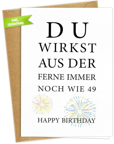 WenmthG Geburtstagskarte 50. Geburtstag Frauen & 50 Geburtstag Männer - Karte zum 50 Geburtstag - 50. Geburtstagskarten mit Umschlag - Happy Birthday Grußkarte zum 50 Geburtstag Frau & Mann