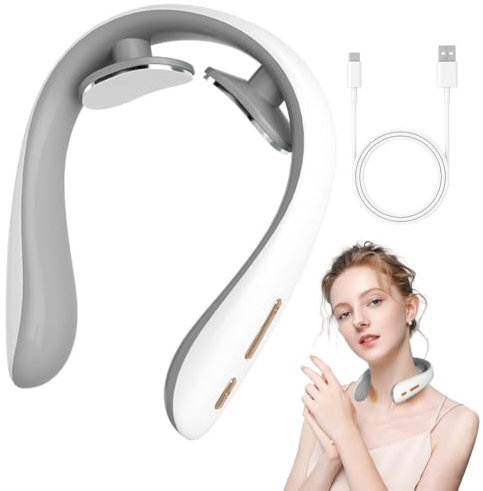 Massaggiatore Cervicale Elettrico Riscaldante, Massaggiatore Elettrico con Calore Neck Massager, 5 Modalità di Impulso e 16 Intensità, per Alleviare il Dolore