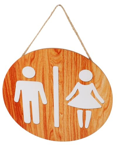 MUELODSIC Letrero De Baño Para Hombres y Mujeres Decoración De Pared De Baño Letrero De Madera Estilo Rústico