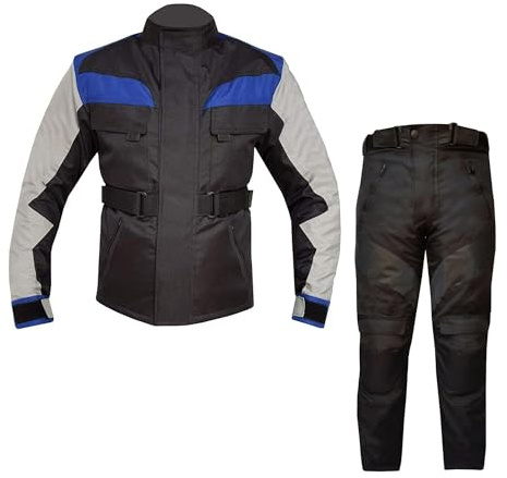 warrior gears Traje de moto de cordura para niños, chaqueta y pantalón de tela para moto para niños con protección CE, traje reflectante de alta visibilidad para niños, transpirable