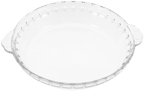 STOBAZA Non-stick Glass Pan Round Baking Dish Edge for and Pumpkin Pies Microwave and Oven Safe Bakeware