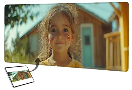 Personalisiertes Mousepad mit Foto, 1200x600mm Gaming Mauspad Personalisiert, Mauspad Selbst Gestalten, Schreibtischunterlage mit rutschfeste Unterseite, Personalisierte Geschenke für Gamer, Büro K-7
