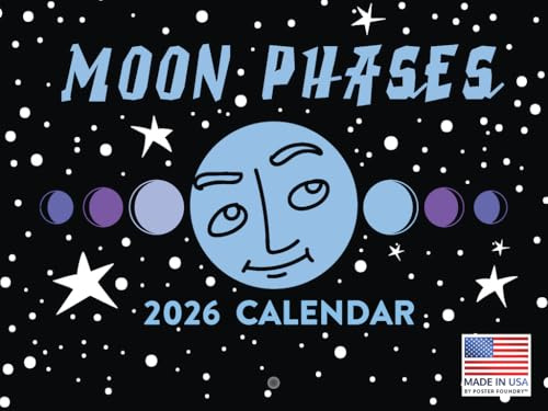 Moon Phases Calendar 2026 Monthly Wall Calender 12 Month | American Made In The USA