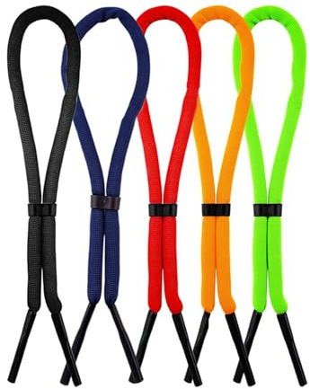 5 Pezzi 65cm Cinturino per Occhiali Galleggianti, Cinturino per Occhiali Porta Occhiali da Sole Anti-smarrimento Cinghie per Occhiali per Sport Acquatici Canottaggio Kayak Surf Uomo Donna