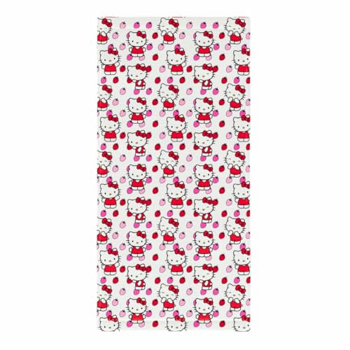 Franco Collectibles Sanrio Hello Kitty Strawberry Candy Super Soft Cotton Bath/Pool/Beach Towel, 70 in x 40 in, (Officially Licensed Product)