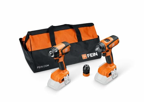 FEIN Vorteils-Combo Akku. Schlagschrauber ASCD 18-200 W4 & Bohrschrauber ASCM 18 QSW. Kompatibel mit Bosch Professional 18 V seit 2008 und AMPShare