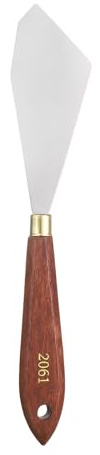 QUARKZMAN Couteaux à Peinture Outil De Peinture 3.94 x 1.57 Rouge/Argent | Lame En Acier Inoxydable En Forme De Larme, 8.27 Longueur, Spatula Couteaux à Peinture Avec Trou Poignée En Hêtre