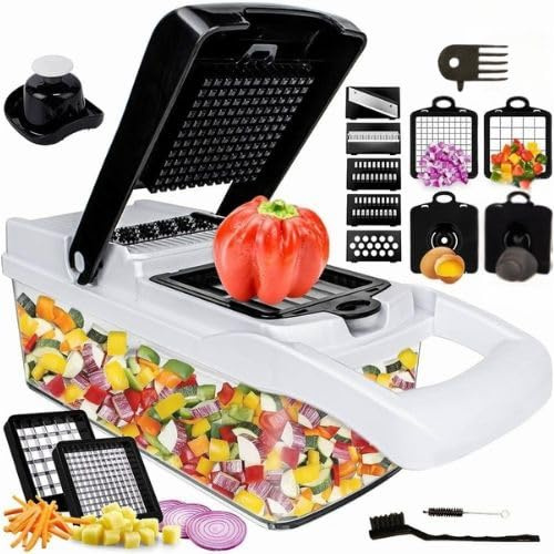 Vegetable Chopper Vegetable Cutter Mandoline Vegetable Slicer - Veggie Onion Salad Food Chopper Manual - Potato Chipper - Veg Chopper and Dicer - Kitchen Tools & Gadgets