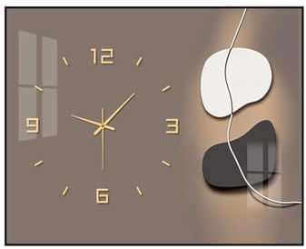 TMKDNNKG Tableau avec boîtier de Compteur d'horloge, Couvercle décoratif pour Compteur électrique, décoration, Cache-Peinture avec Supports de Tige hydraulique, Perforation Gratuite, 03, 70 x 50 cm