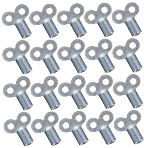 Hoement 20pcs Radiator Bleed Key Metal Square Socket Valve Tool for Plumbing Water Tap and Heater Air Release Thick Material for Efficient Heating Maintenance