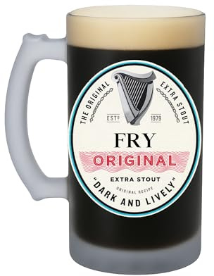 SelfHold Personalised Guinness Original Stein Beer Glass | Add Your Name & DOB on 16oz Beer Stein Glass with Frosted Coating | Custom Irish Stout Gift | Christmas, Birthday or Father’s Day Present