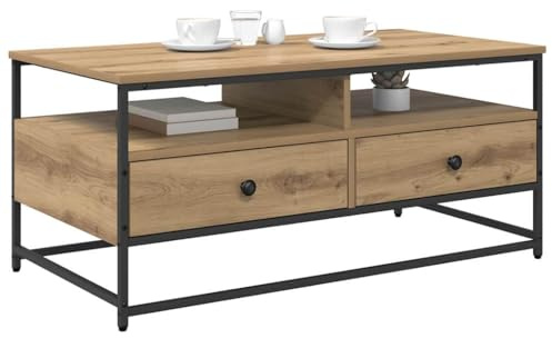 vidaXL Mesa de Centro Roble Artisan 100 x 51 x 45 cm