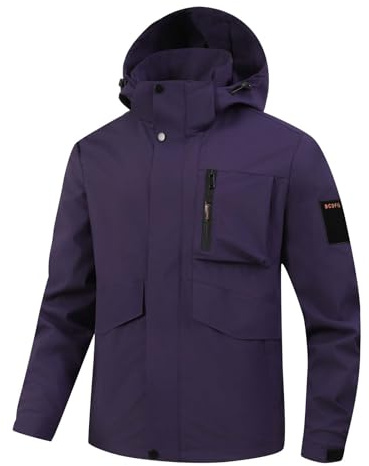Qzeanxy Skijacke Herren Winterjacke Warm Wasserdicht Outdoor Jacken für Männer Winddicht Snowboardjacke mit Kapuze Funktionsjacke Gefütterte Arbeitsjacke Wanderjacke 2025