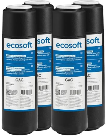 SINEA – Lo de 4 cartouches Charbon Actif Granulaire 10’’ (GAC) – Filtration Anti Chlore, Anti Goût & Anti Odeurs | Charbon Haute Qualité | Eau Plus Agréable