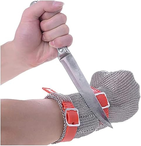 Guantes Anticorte Guantes Resistentes Al Corte De Brazo Largo, Guantes De Protección Laboral De Seguridad para Taller Mecánico, Guantes De COTA De Malla Metálica Fáciles, Arm Length 15cm, 1PCS/XS