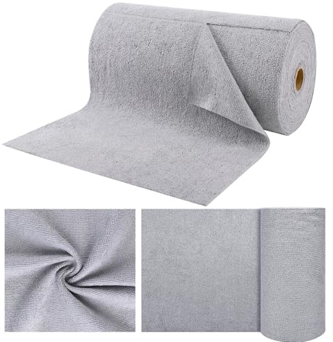 SGQTGIMU Mikrofaser Reinigungstücher Rolle, 50 Stück Abreißbare Putztücher 25 x 25 cm, Wiederverwendbare Fusselfreie Lappen, mikrofasertücher Rolle für Küche Auto Haus Glas Fenster