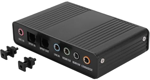 aqxreight DM HD10 USB 5.1 External Sound Card Adapter for PC, 48kHz High Resolution Recording & Playback, SPDIF/AES/EBU Compatible, 6 Channel Analog & Digital Output for Karaoke Gaming