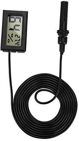 Thermometer Hygrometer Digital Indoor/Outdoor Guitar Hygrometer Humidifier Temperature Humidity Monitor replacement for Violin Guitar Ukulele(Black)