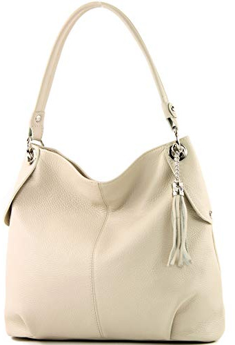 modamoda de T185 Damen Leder Schultertasche, handmade in Italy