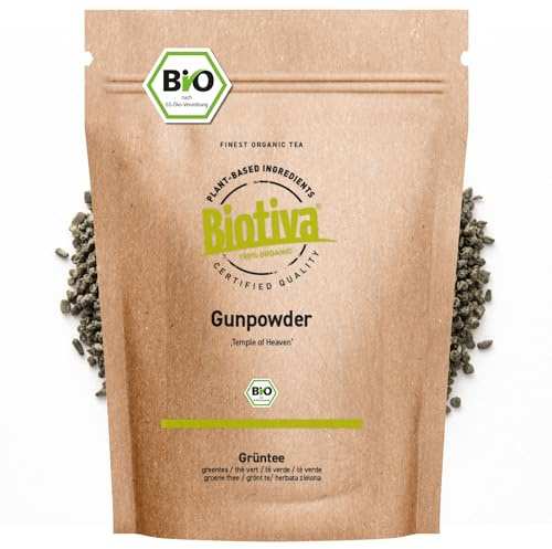 Biotiva Té verde Gunpowder Temple of Heaven orgánico 800 g - hojas de té verde esféricas - agradablemente suave, fresco, delicadamente fino, seco y dulce