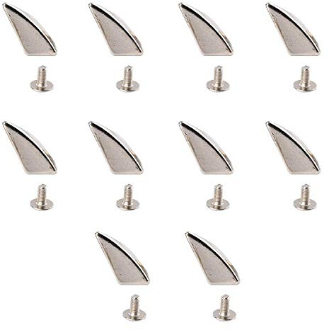 WedDecor Drache Klaue Spikes Metallisch Schraube Rücken Horn Form Punk Nieten für DIY Lederhandwerk, Goth Bekleidung Mode Zubehör, 11mm x 17mm,Silber,50pcs