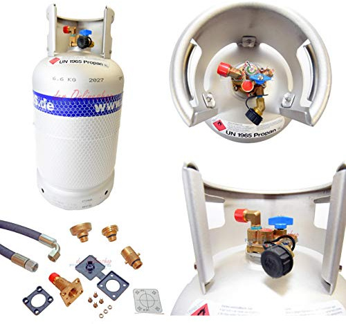 Alugas Bouteille de gaz rechargeable GPL - Kit de voyage - 11 kg - 27 litres - Version 2023