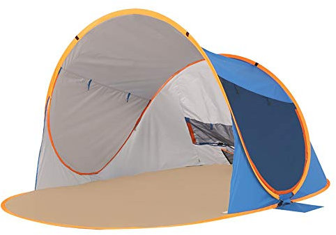 MTTKTTBD Automatisches Strandzelt,Pop Up Strandmuschel,Familien Tragbar Wurfzelt Zelt mit Einer Abschließbaren Tür Automatisch Sun Shelter Sonnenschirm,UV Schutz 50+ für 1-3 Person