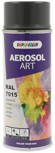 DUPLI-COLOR AEROSOL ART RAL 7015 schiefergrau glänzend 400 ml, Spraylack für vielseitigen Einsatz, schnelltrocknend, hohe Deckkraft, für Innen- und Außenbereiche geeignet
