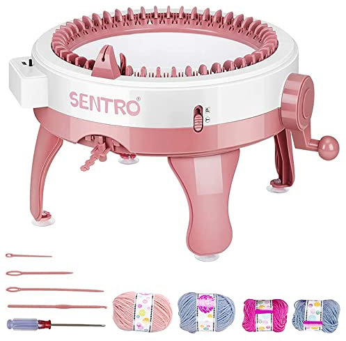 Yohencin Strickmaschine, 48 Nadeln Stricken Webrahmen Maschine mit Reihenzähler,DIY-Doppelstrickmaschine für Socke, Mütze und Schal, Handstrickmaschine für Kinder und Erwachsene