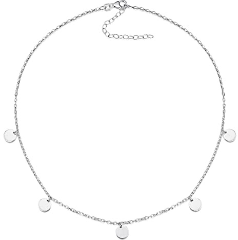 MATERIA by Matthias Wagner Plättchen Kette Silber 925 Halskette rhodiniert oder vergoldet