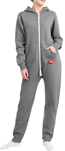 Basisstoff 26L3 Jumpi Damen Jumpsuit Overall Onesie Einteiler Dunkelgrau Gr. S