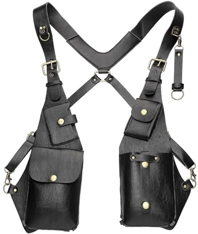 Freebily PU-Leder Anti-Theft Sicherheit Brieftasche Tasche Reise Outdoor Versteckte Unterarm Holster Schulter Umhängetasche Brieftaschen E Schwarz Einheitsgröße