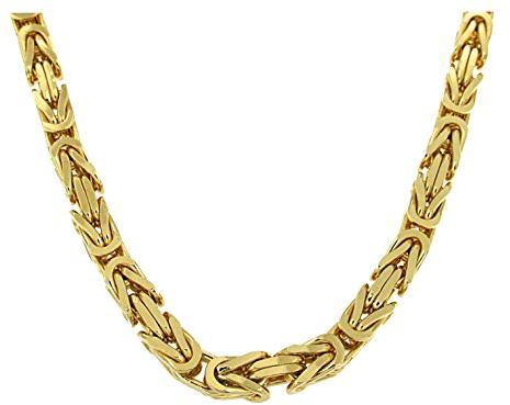 Byzantiner Königskette 18kt vergoldet 10mm Länge 70cm, Halskette Herren-Kette Goldkette Damen Geschenk Schmuck ab Fabrik Italien tendenze