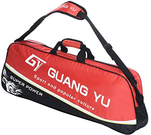 PATIKIL 3 Schläger Tennistasche Badminton Schläger Rucksack wasserdichte Seetasche Sportausrüstung Tragetasche Große Kapazität mit Verstellbare Schultergurt Rot