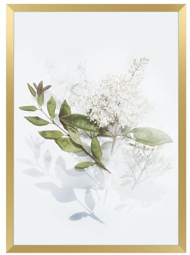 Golden State Art, A4 Aluminum Picture Frame, Gold Metal Thin Poster Frames for 8.3x11.7 inch Photo, Acrylic Front, Wall Hook for Horizontal or Vertical Display, 1 Pack