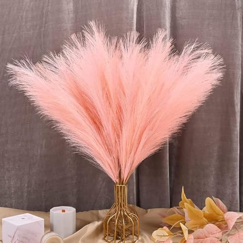 VIDSTW 30 Piezas Pampas Secas para Decoración Rosa 55 cm de Pink Pampas Esponjosos Artificiales Decoracion Pampas Relleno de Jarrones Hierba de Pampas Falsa Flores para Hogar Bodas