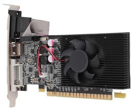 ciciglow GT710 PCI E Graphics Card, 2GB DDR3 64BIT PCI Express 2.0 16X Desktop Computer Gaming Graphics Card Single Cooling Fan Support HDMI VGA DVI Port, for 10 11 7 8