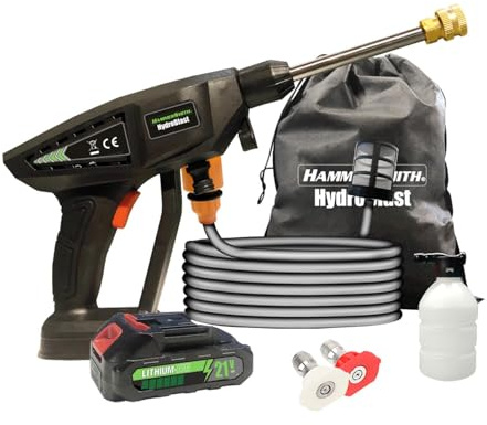 Hammersmith HydroBlast 2 in 1 - Spruzzatore a pressione senza fili con batteria ricaricabile per la pulizia di giardini, veicoli ed esterni - Potente spruzzatore a pressione