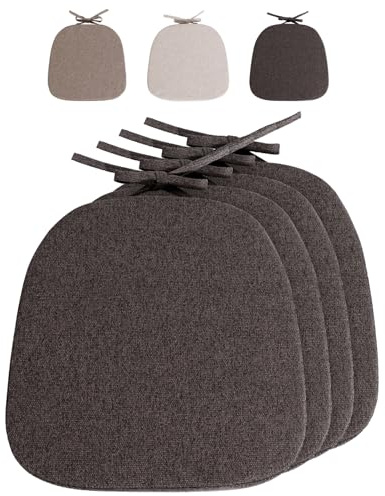 RUIXUAN Stuhlkissen 36 * 36 * 4 Sitzkissen halbrund Rutschfestes Stuhlauflage Sitzpolster für Stuhl Sitzkissen für Gartenstuhl, Küche oder Esszimmer Stuhlkissen mit Bändern Outdoor Indoor