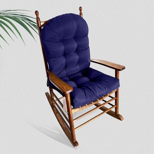Surwin Polsterauflagen für Gartenstuhl, Stuhlkissen Weich Bequem Gartenstuhlauflage, Kissen für Rattanmöbel und Gartenstuhl Hochlehner Auflage (Marineblau,100x50cm)