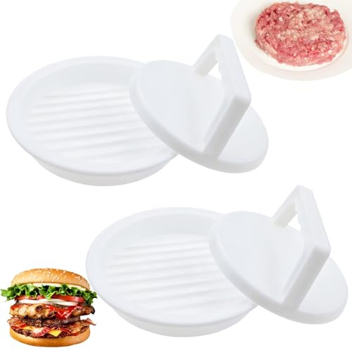 2 Pack Burger Press Patty Makers, Burger Mold Rings Easy Release Hamburger Patty Press, Burger Meat Sausage Beef Makers Mold Kitchen Gadgets for Grilling