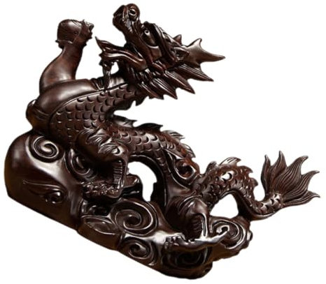 Cabilock Holz Drachenstatue Drachenfigur Chinesische Dekoration Drachenornament Dekoratives Drachendekor Drachenskulptur Für Wohnzimmer Arbeitszimmer Schreibtisch Modellierung