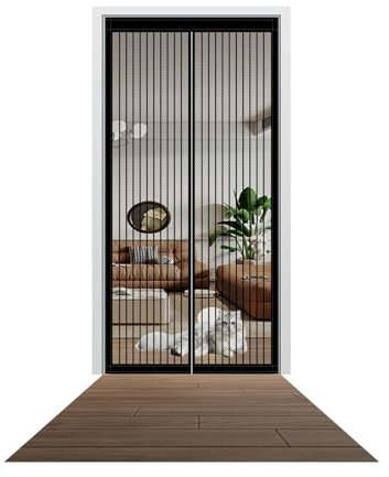 Zanzariere Magnetiche 110 x 220 cm Varie Taglie Zanzariera Magnetica Per Porte Finestra Non Accorciabile Per Porte Da Balcone Terrazze, Nero