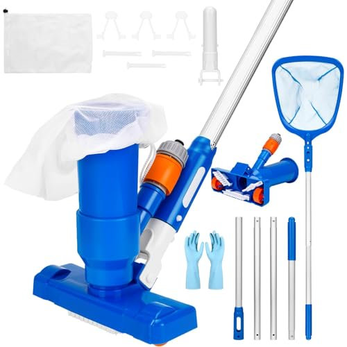 BBWELL Aspirapolvere per Piscina con Retino Piscina,Kit di Pulizia per Piscine,Kit di Manutenzione per Piscinas,Kits Pulizia Piscinas per la Pulizias degli Stagni delle Piscine Termali Fuori Terra